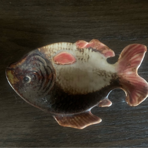 Handcrafted Ceramic Fish Decor - Brown and Cream - Picture 1 of 1